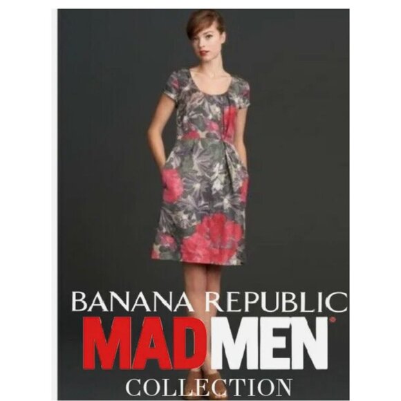 Banana Republic Dress Mad Men Joan‎ Floral cap sleeve Sheath A Line Retroglam - Picture 5 of 16